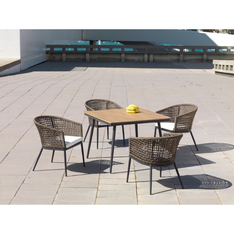 conjunción Presunto Noble Conjunto de mesa y sillas Roma para jardín o terraza. Mesa de exterior